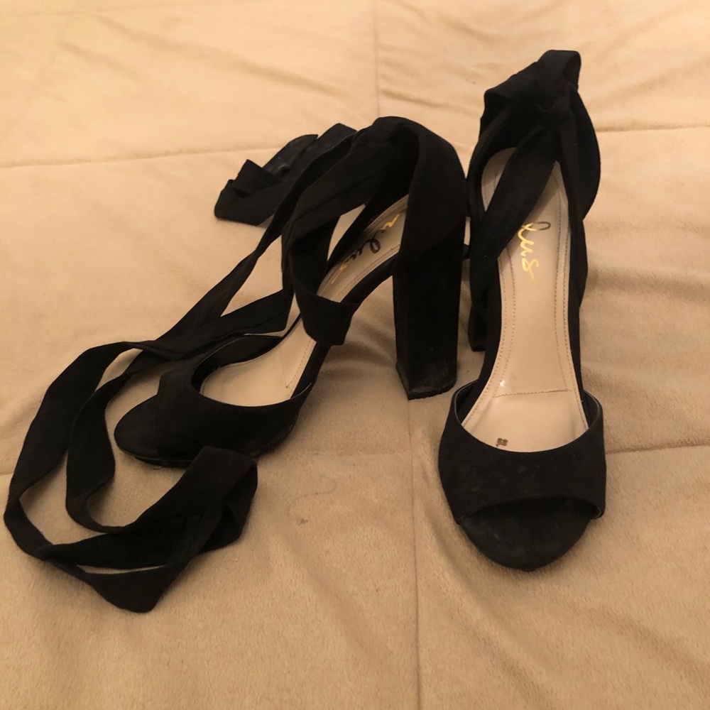 Black lace up heels